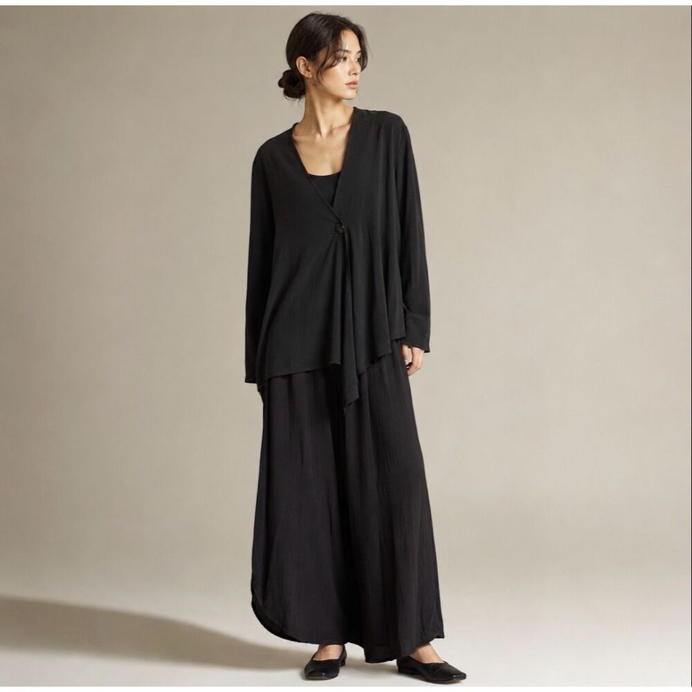 Hiroko Koshino Avant Garde Asymmetrical Black Jacket Large XL